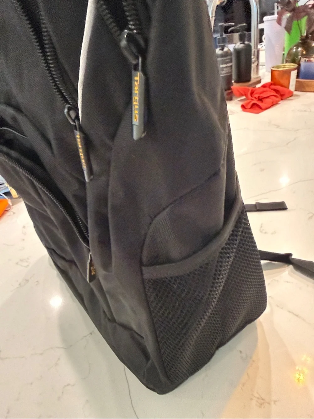 Targus Black Backpack with White Piping